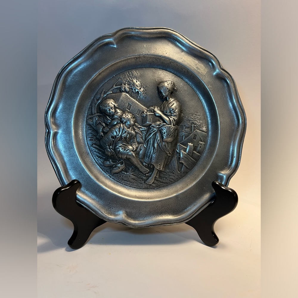 Rein Zinn Pure Pewter Wall Plate German Vintage